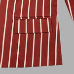 Long Sleeves Loose Striped Notched Collar Blazer Outerwear