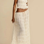Passion and Romance Pleated Back Elastic Straps Adjustable Halter Tank