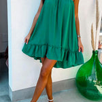 Solid Ruffle Cami Beach Dress