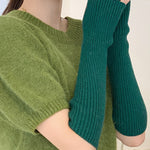 Casual Wool Knitting Keep Warm Solid Color Arm Warmers Accessories
