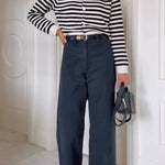 Women's High-Rise Sailor Wide Leg Ankle Jeans