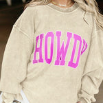 Solid Color Loose Round Neck Pullover Long Sleeve Top