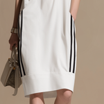 Retro Sporty Color-blocked Striped Sleeveless Midi Dress