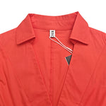 A-Line High Waisted Pleated Solid Color V-Neck Maxi Dresses Shirt Dress