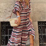 Puff Sleeve Tiered Midi Dress