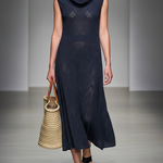 Women's Minimalist, Lightweight Knitted Cowl Neck Sleeveless Midi Dress