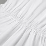 High Waisted Long Sleeves Buttoned Pleated Solid Color Lapel Mini Dresses Shirt Dress