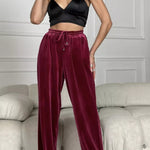 Golden Velvet Wide -legged Pants Straight Velvet Pants