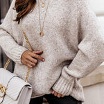 Women  Ribbed Knitted Oversized Pullover Sweater