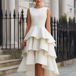 Sleeveless Tiered High-Low Peplum Dress