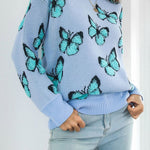 Three-dimensional butterfly women's loose autumn and winter long-sleeved sweater