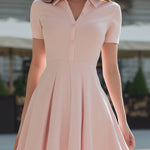 Vionnelle Blush Polo Shirt Dress ��� Preppy Feminine Style For Effortless Charm