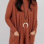 Winter Melodies Knit Crew Neck Front Pockets Oversized Sweater