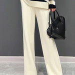 High Waisted Loose Solid Color Pants Trousers