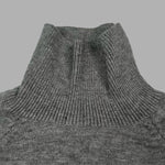 Casual Loose Long Sleeves Solid Color High-Neck Sweater Tops