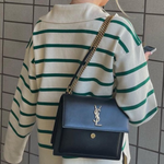 Loose-fitting Striped Sweater with Lapel Collar