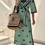 Fashion Printed Linen Bohemian Dress