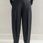 Column No Belt Solid Color Casual Pants Bottoms Trousers