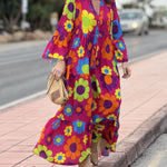 Pink babydoll dress with daisy print