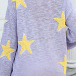 women's five-pointed star knitted long sleeve sweater