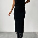 Sleeveless Vest + Knitted Skirt Two-piece Set
