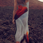 Margovil Spaghetti Strap Floral Print Maxi Beach Dress