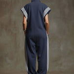 Casual Sports White Webbing Yellow-green Sleeveless Jumpsuit