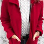 Solid Color Lapel Zipper Pocket Casual Jacket
