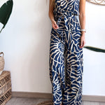 Summer Suit Swirl Print Sleeveless Jumpsuit