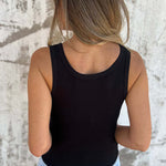 Solid Buttoned Stretch Rib Slim Fit Tank Top