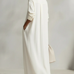 Casual Plain Buttoned Shirt Collar Maxi Dress