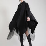 Urban Loose Split-Joint Lapel Long Sleeves Midi Dress