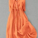 Literary Simple Cotton Dress
