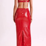 Margovil Sleeveless Open Back Sequin Bodycon Maxi Party Dress