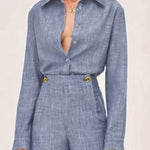 Long Sleeves Solid Color Split-Joint Lapel Blouses&Shirts Tops