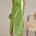 High Waisted H-Line Solid Color Split-Joint Skirts