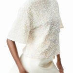 Autumn and winter round neck velvet sequined nightclub short-sleeved T-shirt top