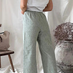 Cotton Linen Loose Fashion Casual Straight Leg Pants Women's Clothes
