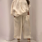 Loose Wide Leg Buttoned Solid Color Casual Pants Bottoms Trousers