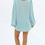 Alexis Satin Cutout Button Balloon Sleeve Shirt and Mid Waist Bow Detail Pocket Shorts Set