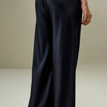 Bias-cut satin trousers