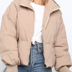 Stand Collar Zipper Pocket Thick Warm Cotton Jacket