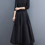 Urban Loose Drawstring High Waisted Black Bubble Skirt