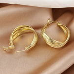 Simple Stylish Gold Hip-Hop Original Ear-Ring