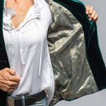 Vintage Gold Velvet Long Sleeve Pocket Blazer