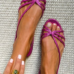 Metallic strappy sandals
