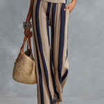 Boho Elegant Striped Knitted Two-Piece Set