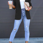 Stylish Loose Multicolor Slit Blazer