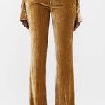 Elegant Plain Button High Waist Skinny Flare Leg Pants