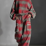 Loose Wide Leg Contrast Color Line Split-Joint Striped Pants